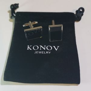 KONOV	Men's Rhodium Cufflink